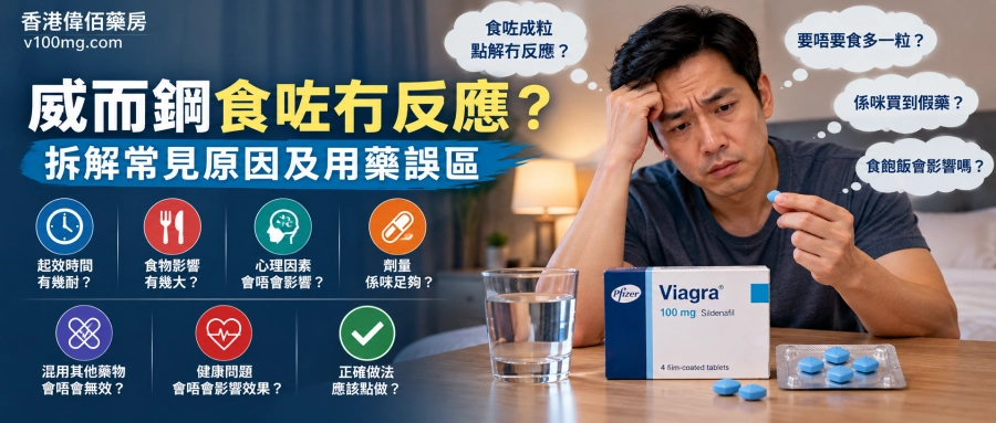 威而鋼食咗冇反應？7個常見原因、服藥誤區及改善方法